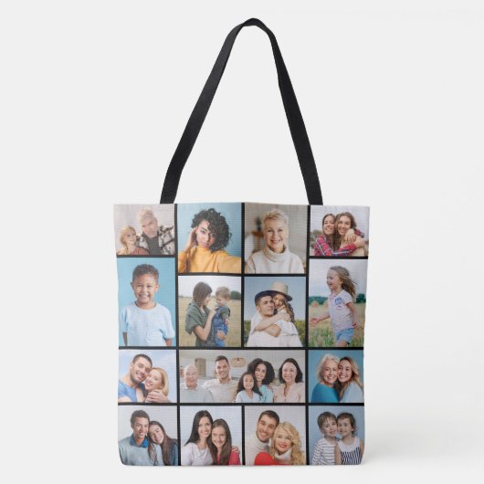 Creëer Uw eigen 15 fotocollage Tote Bag (Voorkant)
