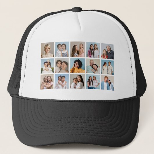 Creëer Uw eigen 15 fotocollage Trucker Pet (Voorkant)