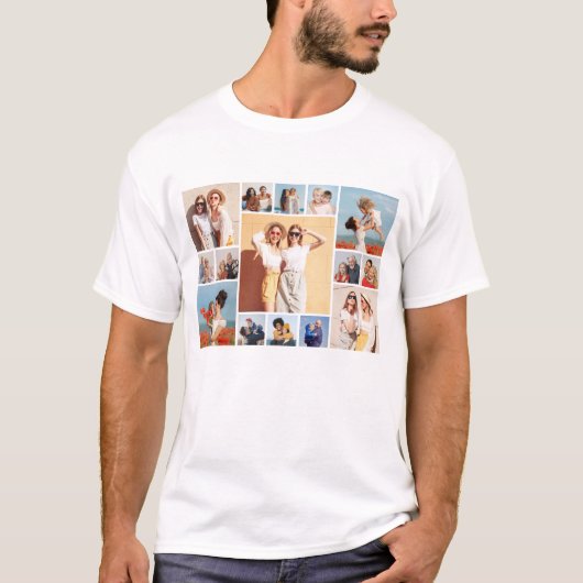 Creëer Uw eigen 15 Fotocollage Unisex T-shirt (Voorkant)