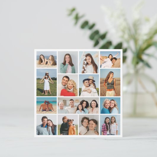 Creëer Uw eigen 15 Fotocollage Wenskaart (Staand voorkant)