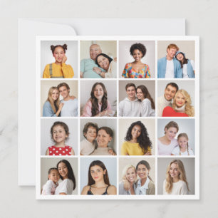 Creëer Uw eigen 16 fotocollage alle gelegenheden Kaart