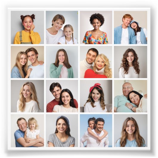 Creëer Uw eigen 16 Fotocollage Fotouitbreiding Foto Afdruk (Voorkant)