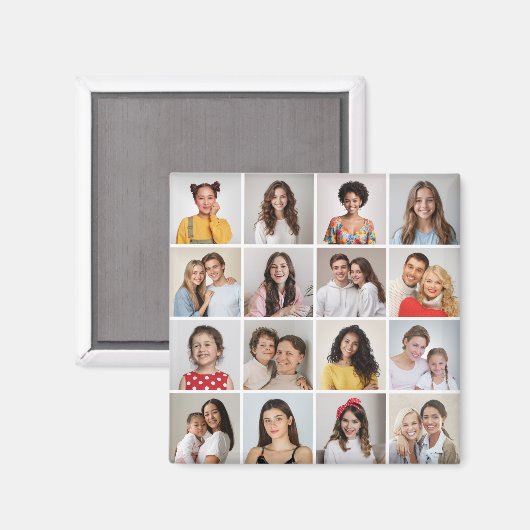 Creëer Uw eigen 16 Fotocollage Magneet (Voorkant / Achterkant)