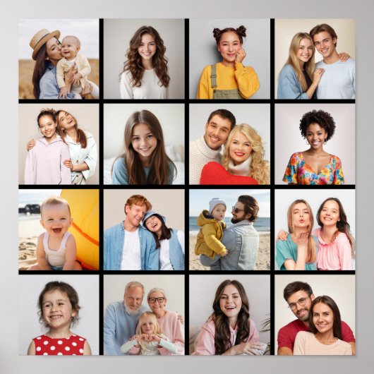 Creëer Uw eigen 16 Fotocollage Poster (Voorkant)