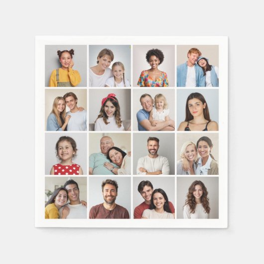 Creëer Uw eigen 16 Fotocollage Servet (Voorkant)