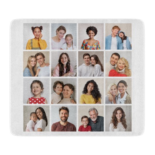 Creëer Uw eigen 16 Fotocollage Snijplank (Voorkant)