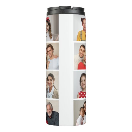 Creëer Uw eigen 16 Fotocollage Thermosbeker (Achterkant)