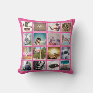 Creëer Uw eigen 16 Photo Collage Instagram Pillow Kussen