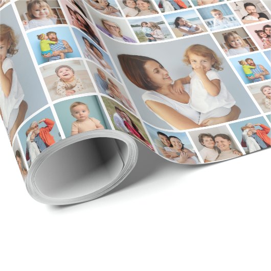 Creëer Uw eigen 17 fotocollage Cadeaupapier (Rol Hoek)