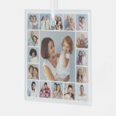 Creëer Uw eigen 17 fotocollage Glas Ornament (Voorkant links)