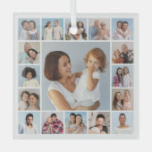 Creëer Uw eigen 17 fotocollage Glas Ornament (Voorkant)