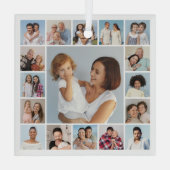 Creëer Uw eigen 17 fotocollage Glas Ornament (Achterkant)