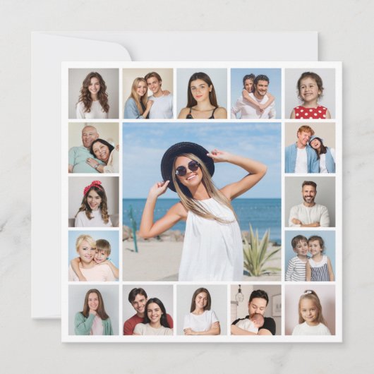 Creëer Uw eigen 17 fotocollage Kaart (Voorkant)