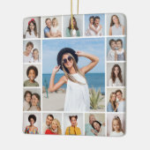 Creëer Uw eigen 17 fotocollage Keramisch Ornament (Links)