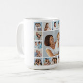 Creëer Uw eigen 17 fotocollage Koffiemok (Voorkant links)