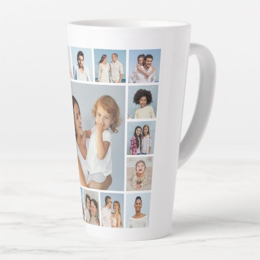 Creëer Uw eigen 17 fotocollage Latte Mok (Rechterhoek)