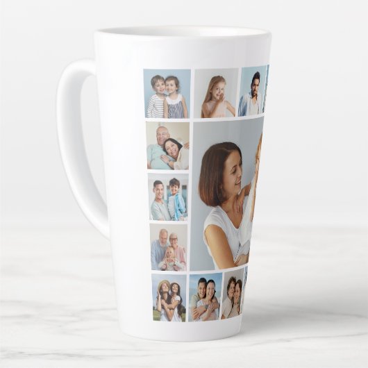 Creëer Uw eigen 17 fotocollage Latte Mok (Linkerhoek)