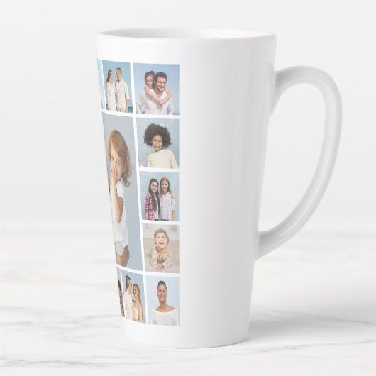 Creëer Uw eigen 17 fotocollage Latte Mok (Rechts)