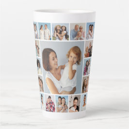 Creëer Uw eigen 17 fotocollage Latte Mok