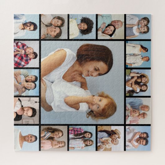 Creëer Uw eigen 17 fotocollage Legpuzzel (Horizontaal)