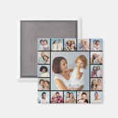 Creëer Uw eigen 17 fotocollage Magneet (Voorkant / Achterkant)