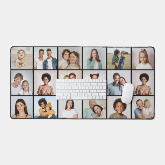 Creëer Uw eigen 18 Foto-Collage bewerkbare kleur Bureaumat (Keyboard & Muis)