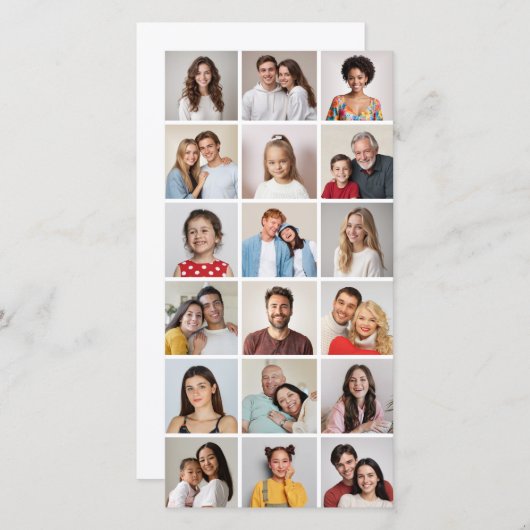Creëer Uw eigen 18 Foto-Collage bewerkbare kleur Feestdagenkaart (Voorkant / Achterkant)