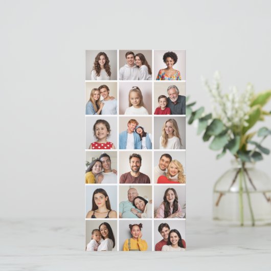 Creëer Uw eigen 18 Foto-Collage bewerkbare kleur Feestdagenkaart (Staand voorkant)