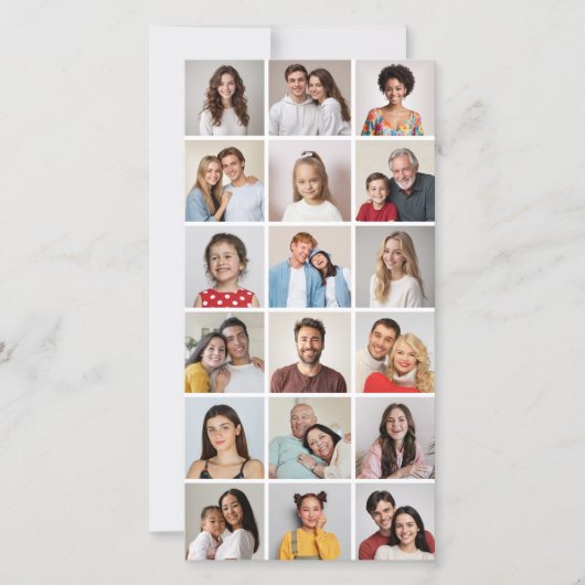 Creëer Uw eigen 18 Foto-Collage bewerkbare kleur Feestdagenkaart (Voorkant)
