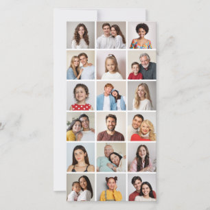 Creëer Uw eigen 18 Foto-Collage bewerkbare kleur Feestdagenkaart