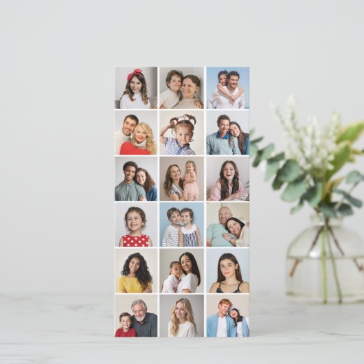 Creëer Uw eigen 18 Foto-Collage bewerkbare kleur Kaart (Staand voorkant)