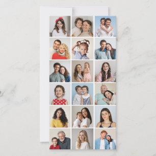 Creëer Uw eigen 18 Foto-Collage bewerkbare kleur Kaart