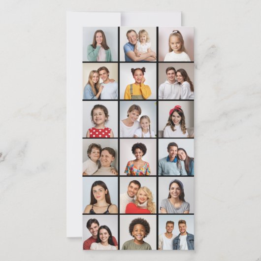 Creëer Uw eigen 18 Foto-Collage bewerkbare kleur Kaart (Voorkant)