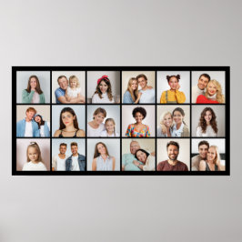 Creëer Uw eigen 18 Foto-Collage bewerkbare kleur Poster