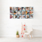 Creëer Uw eigen 18 Foto-Collage bewerkbare kleur Spandoek (Insitu)