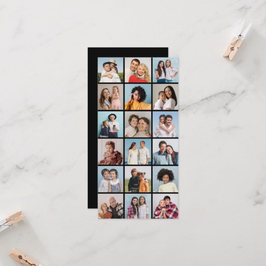 Creëer Uw eigen 18 Fotocollage Groet Kaart (Voorkant / Achterkant in situ)