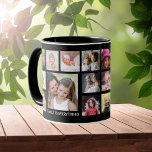 Creëer Uw eigen 18-serie Foto Collage Black Mok<br><div class="desc">Unieke foto-collage-mok om je aan te passen met 18 foto's. Voeg je familienaam toe,  het jaar om het exclusief te maken. Het 'familie is alles' citaat maakt het een speciaal cadeau voor feestdagen en speciale gelegenheden.</div>