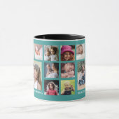 Creëer Uw eigen 18-serie Foto Collage Mint Blue Mok (Midden)