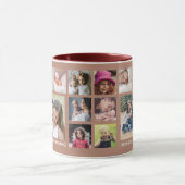 Creëer Uw eigen 18-serie Foto Collage Roos Gold Mok (Midden)