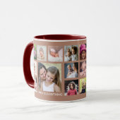 Creëer Uw eigen 18-serie Foto Collage Roos Gold Mok (Voorkant links)