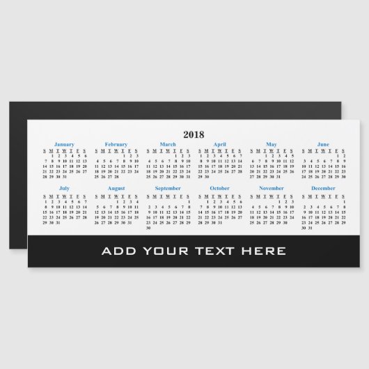 Creëer Uw eigen 2018 aangepaste kalender-magneetka (Voorkant / Achterkant)