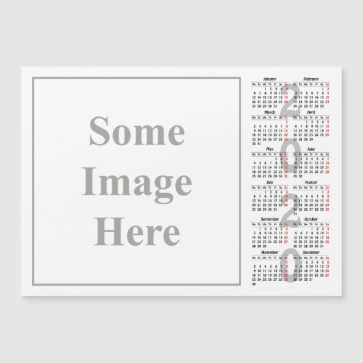 Creëer uw eigen 2020 kalender Magnetische Kaart (Voorkant)