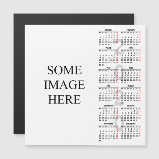 Creëer uw eigen 2020-kalender Magnetische kaart (Voorkant / Achterkant)