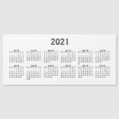 Creëer uw eigen 2021 kalender Magnetische kaart (Voorkant)