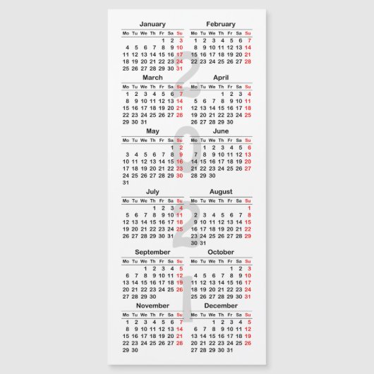 Creëer uw eigen 2021-kalender Magnetische kaart (Voorkant)