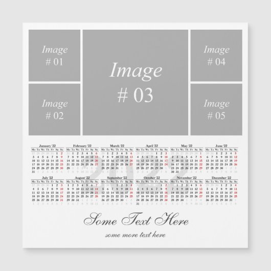 Creëer uw eigen 2022 kalender Magnetische kaart (Voorkant)