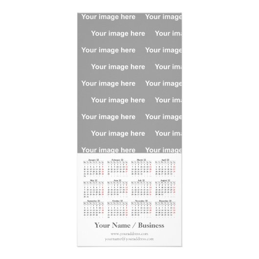 Creëer uw eigen 2022-kalender Rack Kaart (Voorkant)