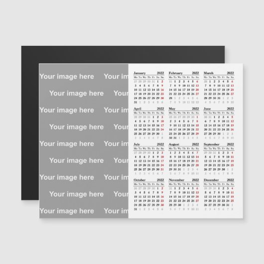 Creëer uw eigen 2022-kalendermagneetkaart (Voorkant / Achterkant)