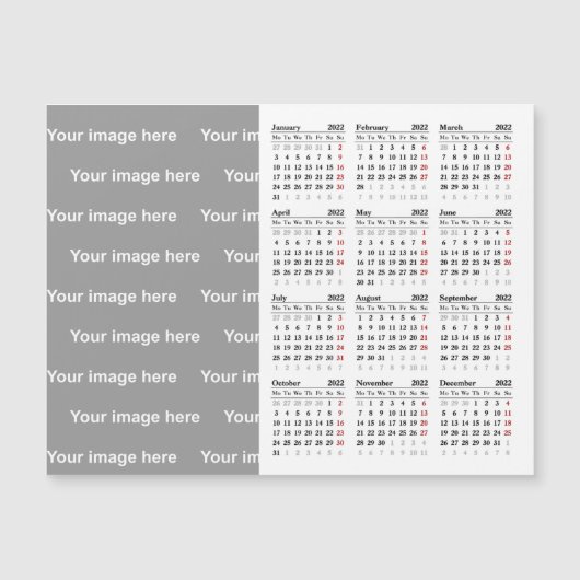 Creëer uw eigen 2022-kalendermagneetkaart (Voorkant)