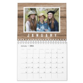 Creëer Uw Eigen 2024 Familie Foto Rustiek Hout Kalender (Jan 2026)